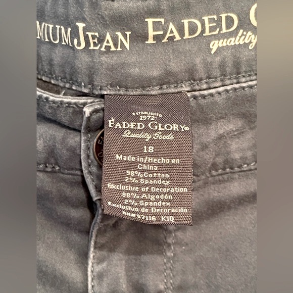 Faded Glory Dark Grey Green Color Straight Leg Size 18 - Picture 6 of 6